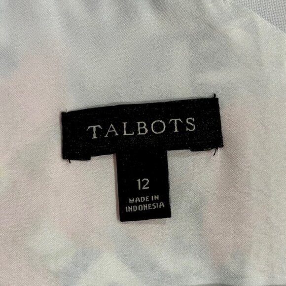 Talbots Women's Mosaic Floral Sateen Pleated Dress Fit Flare Size 12 Sleeveless - Picture 5 of 11